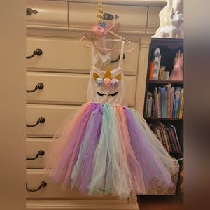 Princess Tutu Sequin Unicorn Dress Costume Girls Halloween Birthday
